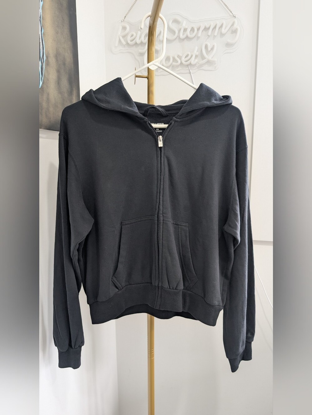 Hollister Black Full-Zip Hoodie NWT